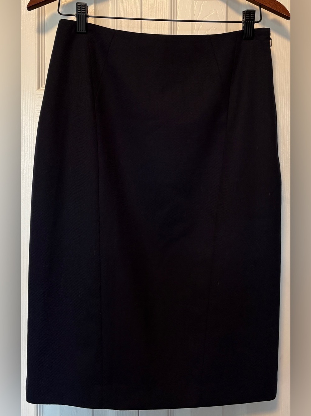 REISS Hartley Fall Woven Navy Blue Wool Blend Tailored Pencil Skirt Size US 6 M